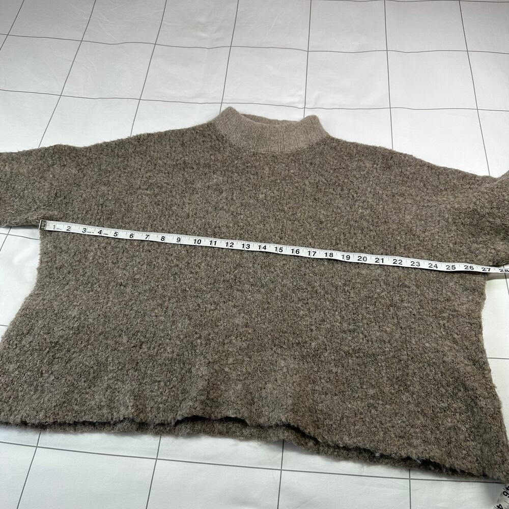 7115 by Szeki Sweater Womens Small Taupe Mock Neck Knit Alpaca Wool Blend Luxury - Picture 6 of 7